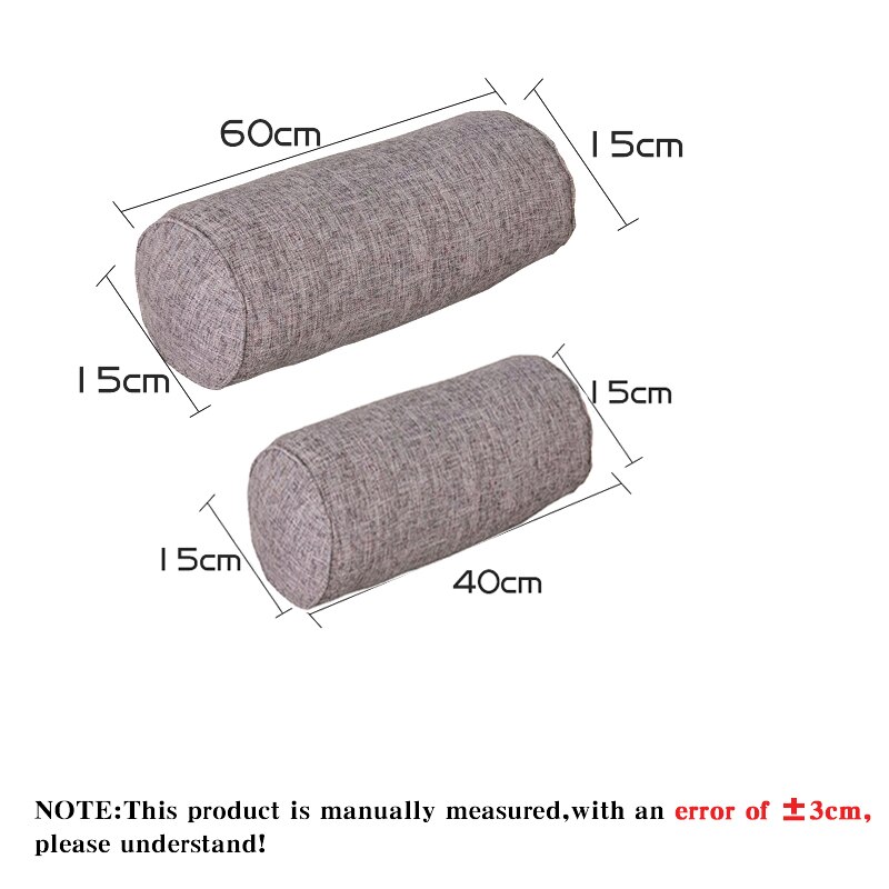 Almohada larga interior redonda para el hogar, cojín Rectangular para dormir, siesta, cojín de lino de algodón de imitación, accesorios de dormitorio