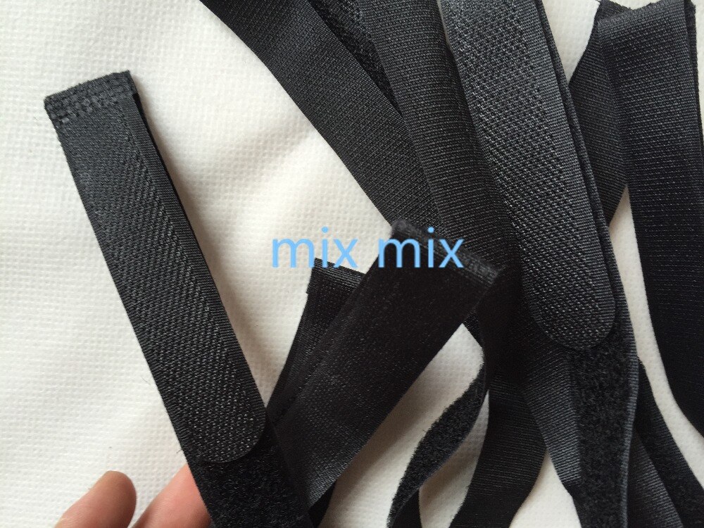 10 st 2*45cm svart nylon återanvändbar rem med krokögla kabelbindare