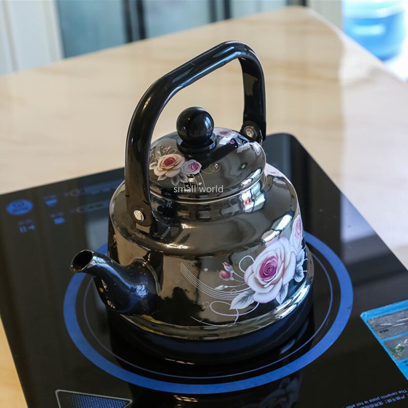 1.7l kinesisk emalje vintage kedel te fløjt tekande komfur kedel vandkande fortykket restaurant kold kedel kaffekande