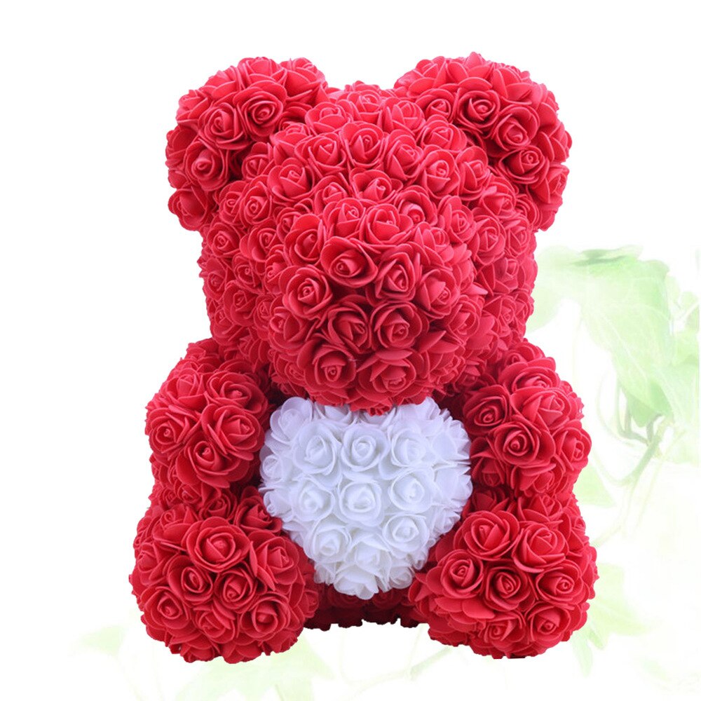 40cm rose bjørn rose blomst kunstig dekorasjon valentinsdag diy for bryllup kjæreste jubileum gif
