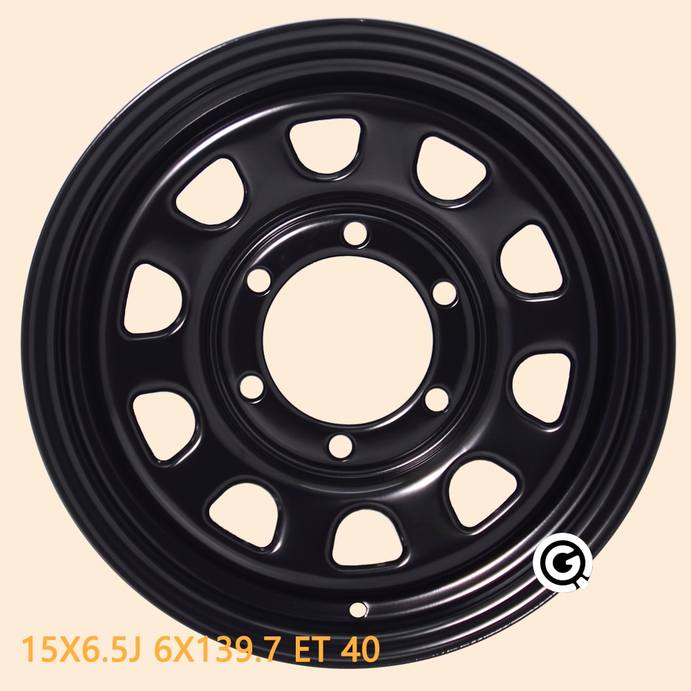 15inch steel wheel 6.5J 6holes 6X139.7 offset 40 black nv350 caravan, hiace rim