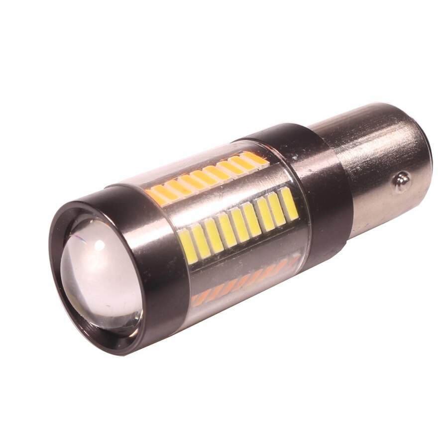 NHAUTP 1Pcs 1157 Dual Farbe Lampen P21/5W BAY15D LED Auto Lichter 4014 66-SMD Weiß zu Bernstein switch Auto Lampe 12-24V