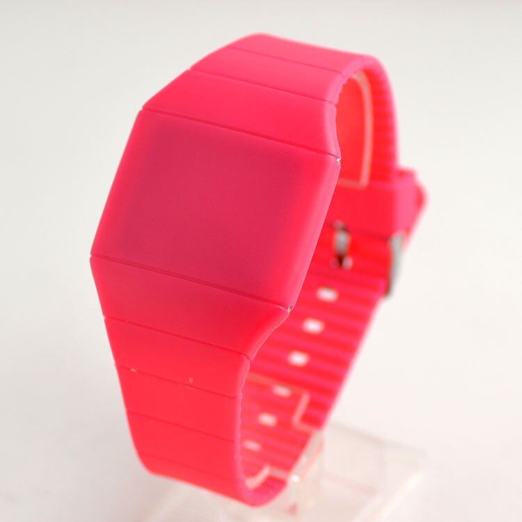 Reloj electrónico con pantalla táctil para niños, reloj de pulsera deportivo resistente al agua con pantalla táctil de gatito, jalea, hello LED, digital, para niños y niñas: Rojo
