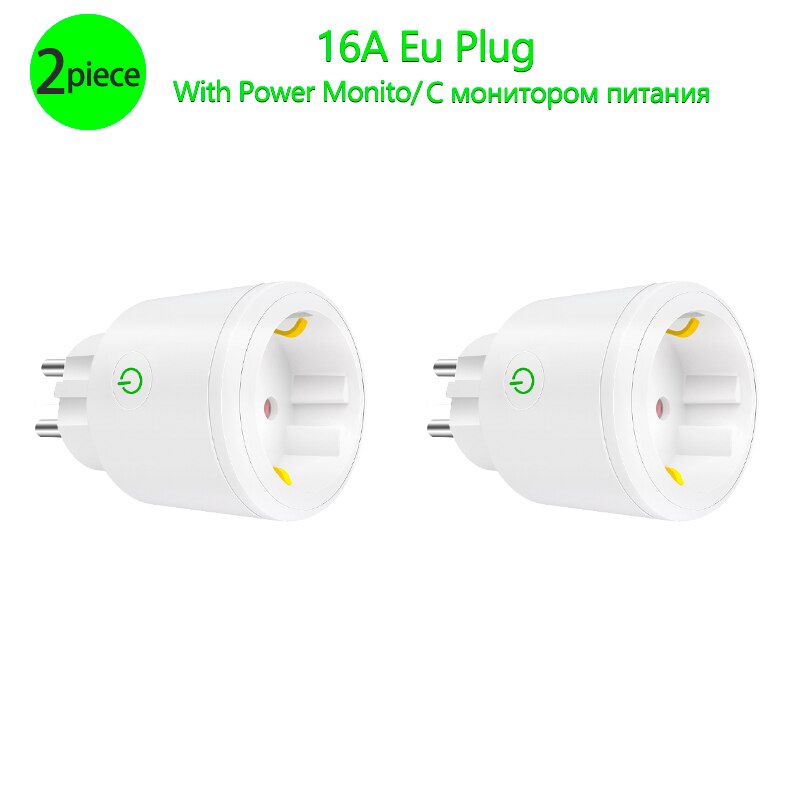 Inteligentna Wtyczka Wi-Fi 16A - Zdalne Sterowanie - Kompatybilna z Alexa i Google Home: 2 szt.