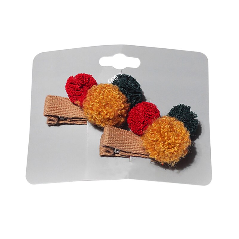 Girls Pin Cartoon Small Hair Candy Color Ball Children's Duckbill Clips Hair Pins Girl Bangs Clip Card Hair Accessories