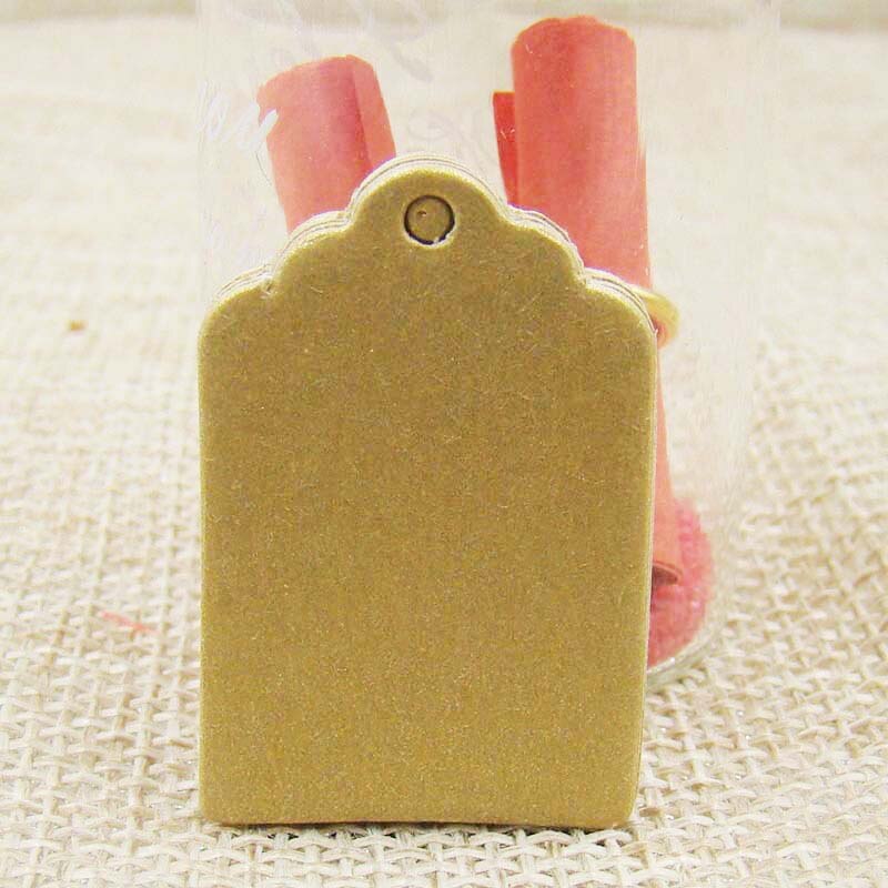 100 stuks witte bruine kraftpapieren dozen, tassen, labels, hangtags, snoep, dragees, bruiloft, babyshower, papieren kaarten, handgemaakte papieren labels: Kraft label
