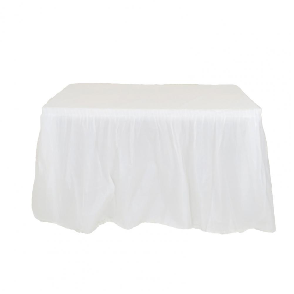 Anti-deform Oil-proof High Stickiness Desk Skirt Durable Table Skirt Cover Attractive for Kitchen: White