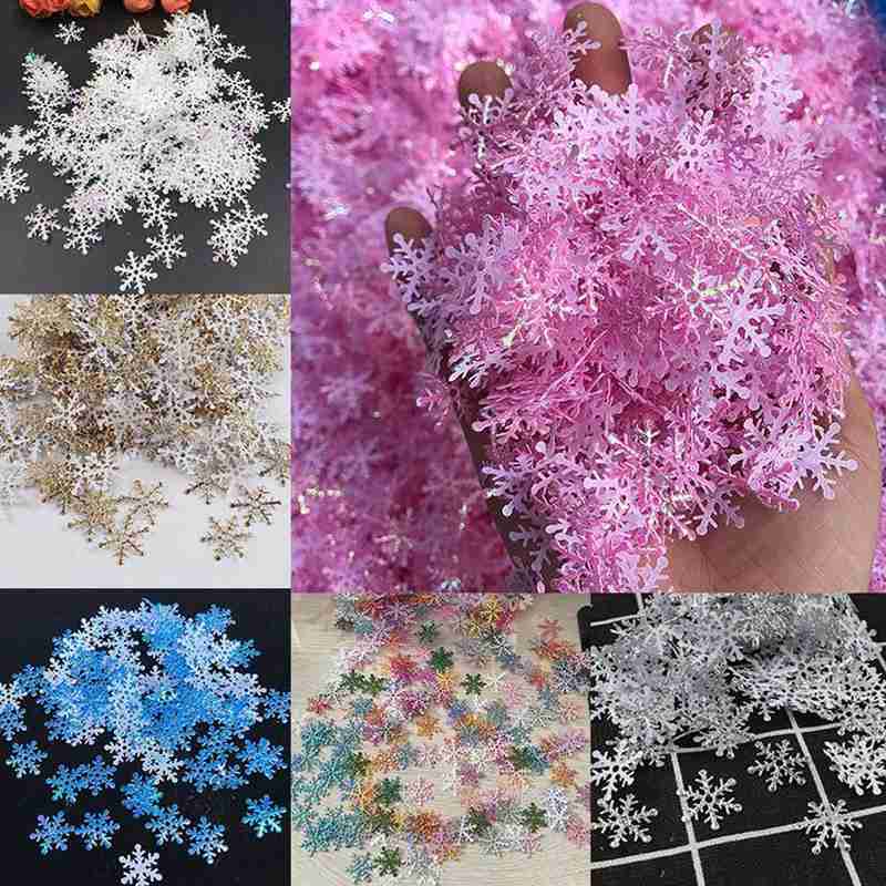 Copos de nieve para decoración navideña, adorno colgante de árbol de Navidad, decoración de copos de Navidad para jardín, vacaciones, de boda, 300 Uds.