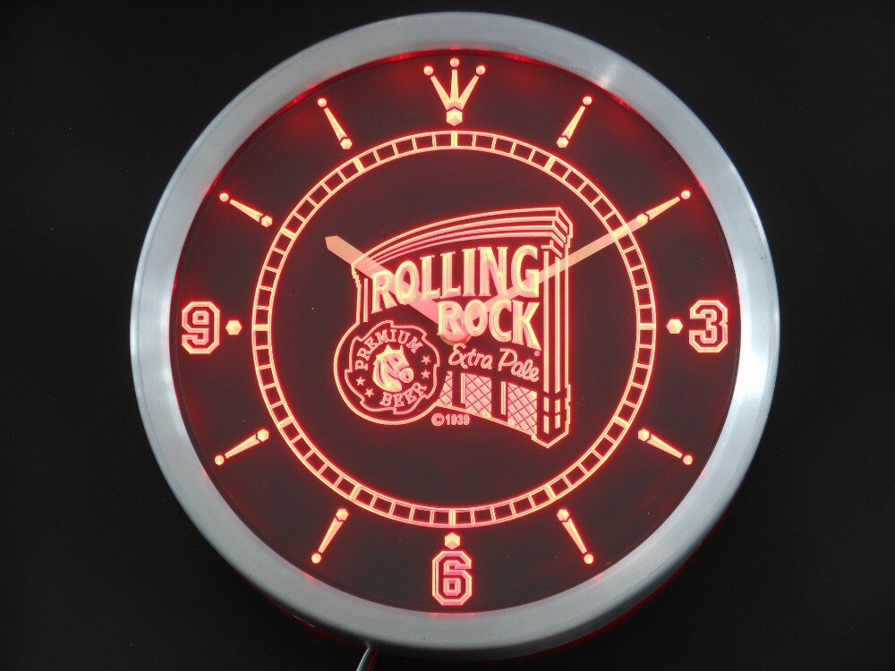 Nc0474 Rolling Rock Bier Neon Light Signs Led Wandklok