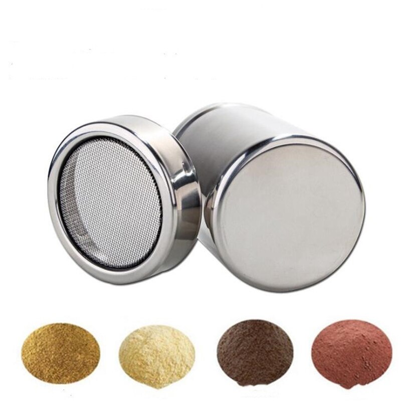 Small Stainless steel Flour Sieve Bottle Fine Mesh Bucket Cinnamon Cocoa Powder Sieve Baking Tools Cakes Coffee Decorative Tool
