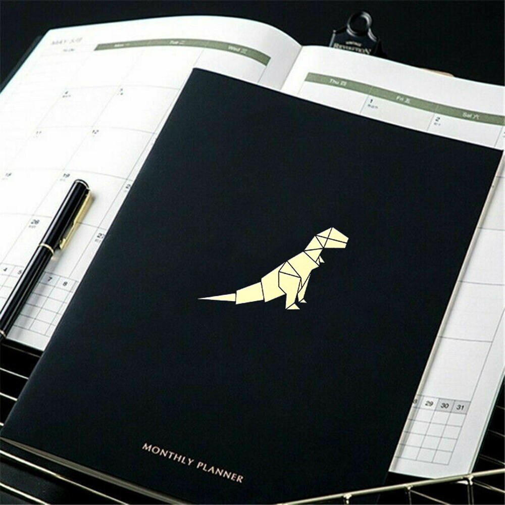 A4 sort cover kalender notesbog dagsorden arrangør ugentlig månedsplanner tilfældig stil kalender notesbøger