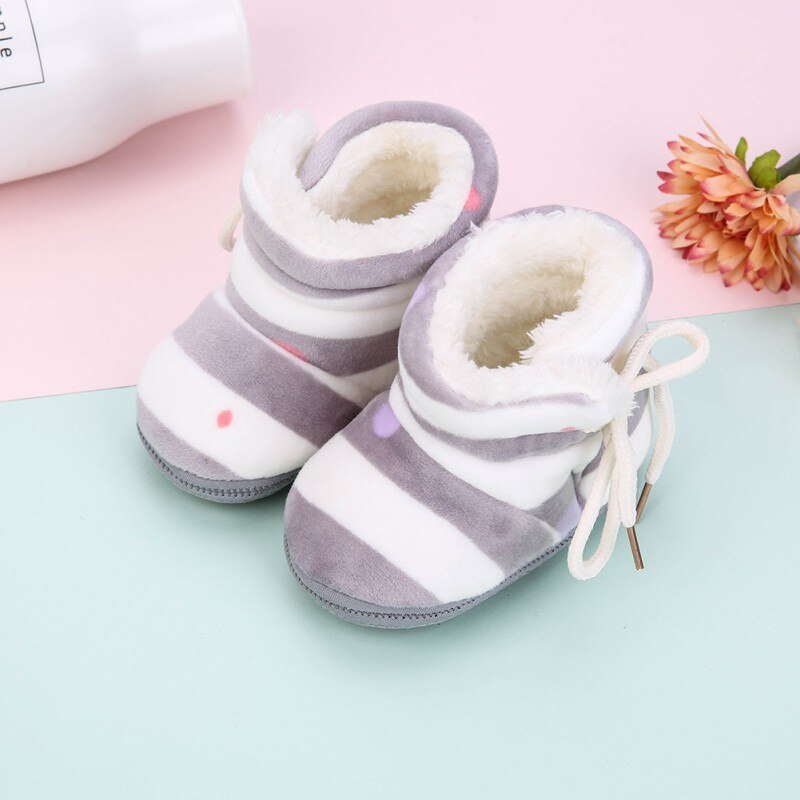 Winter Warm Baby Snow Boots Plus Velvet Toddler Boots Baby Shoes Newborn Soft Sole Anti-slip Crib Shoes Y13: 58HZ