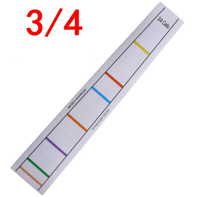 Pegatinas de diapasón para Cello, pegatinas de posición de paso, pegamento incoloro, pegatinas de escala de entrenamiento, 1 unidad: 3 4