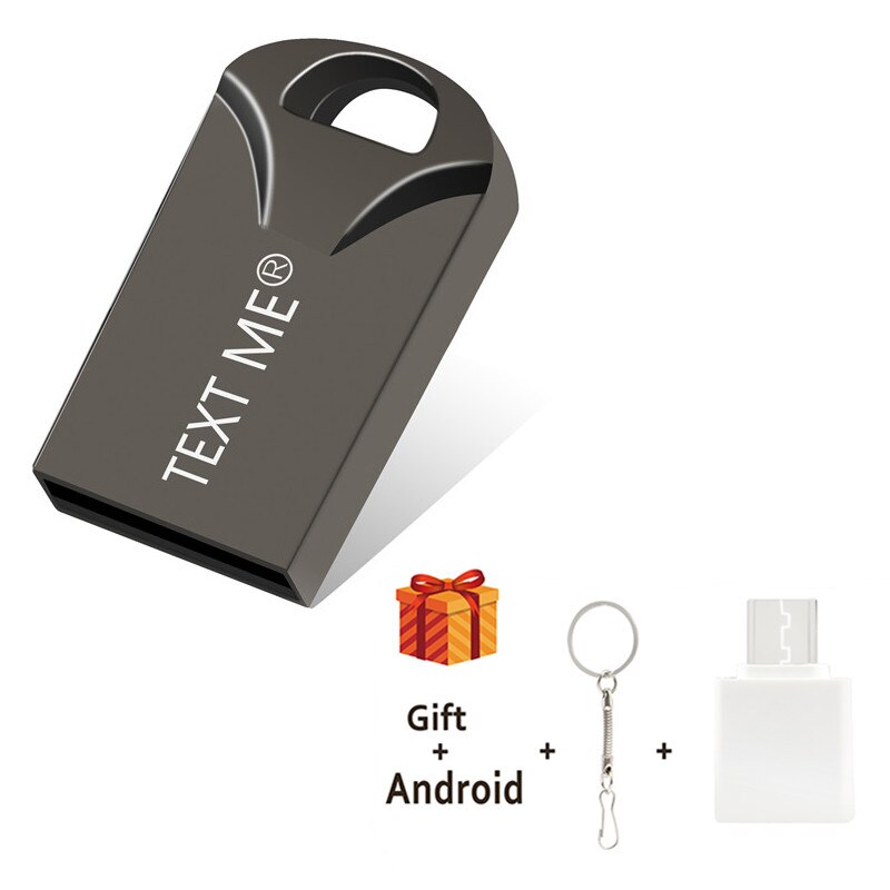 Stuur me een sms-kaart 64gb usb 2.0 metalen model pendrive 4gb 8gb 16gb 32gb super mini flash drive usb: 64gb / Zwart