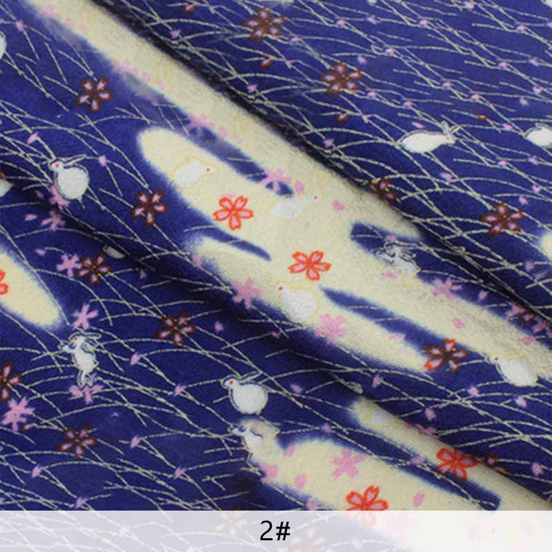 Japansk blomstret stof polyester rynkestof til kvinders hårtilbehør 4*4cm/ stk 10 stk/parti  p65: 2