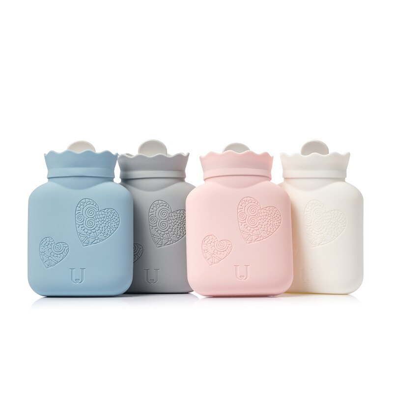 Bolsa de agua de silicona para calentar en microondas, botella de Gel de sílice, cubierta de punto, botella de agua para manos