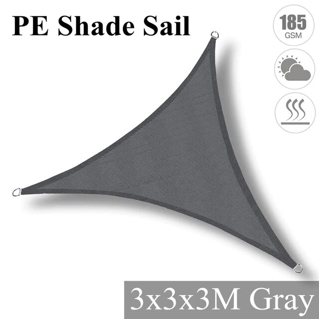 5x4M 3x2M Grau Rechteck HDPE Sonne Sonnensegel Baldachin UV Block Markise Für draussen terrasse Garten Hinterhof Gewächshaus Schatten Tuch: grau 3x3x3M