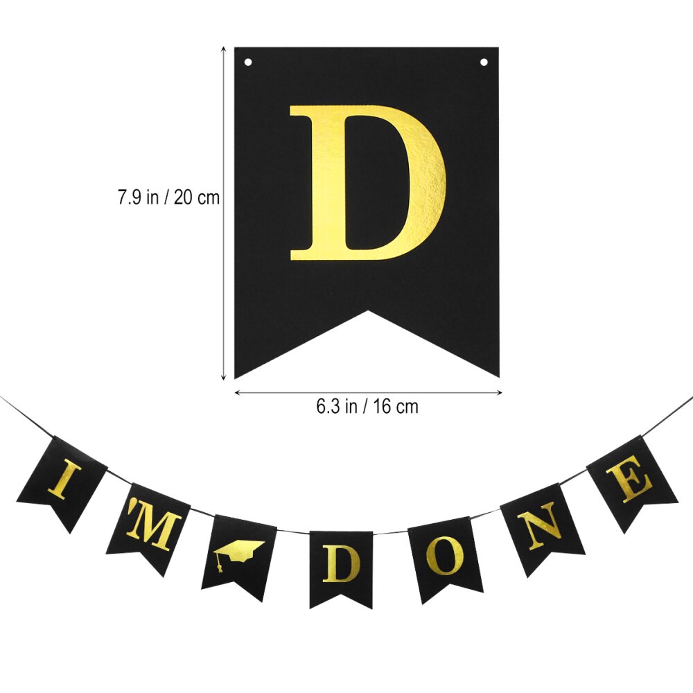 1pc Banner Hanging Funny Beautiful I'm Done Party Banner Doctoral Cap I'm Done Banner for Graduation Student