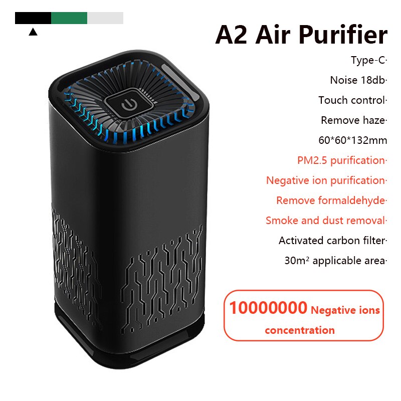 Detector de fumaça automático, purificador de ar com filtro hepa, cabo usb, baixo ruído, com luz noturna: 06