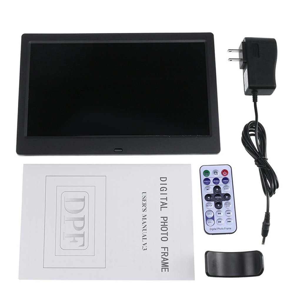 10 zoll Digitaler Bilderrahmen Bild Mult-Medien Spieler MP3 MP4 Wecker HD Foto Rahmen 16:9 IPS Anzeige unterstützung USB SD Karte