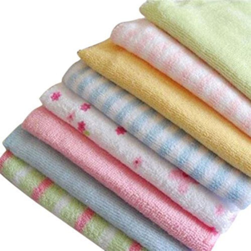 8pcs/set Soft Cotton Baby Infant Newborn Bath Towel Washcloth Feeding Wipe Cloth