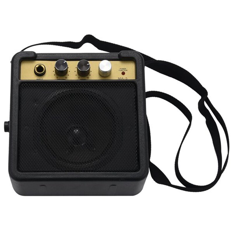 Mini Guitar Amplifier Amp Speaker 5W With 6.35Mm Input 1/4 Inch Headphone Output Supports Volume Tone Adjustment
