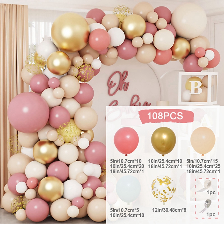 Zarte rosa Gold Ballon Girlande Bogen Bausatz Hochzeit Geburtstag Party Dekoration Erwachsene freundlicher Baby Dusche Dekor Ballon Hochzeit liefert