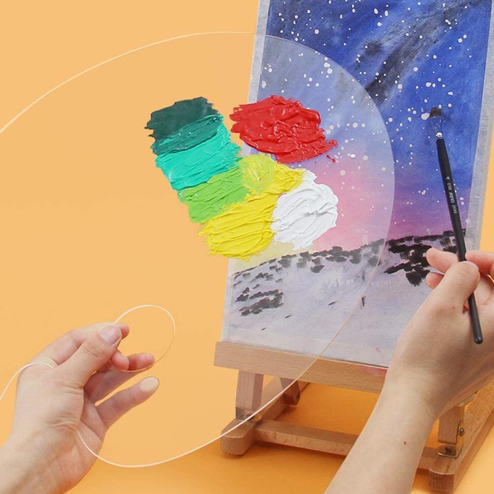 Acrylic Paint Palette Transparent Clear Gouache Artist Cleanup Paint Palette Painting Tools Easy For Oil Mixing Watercolour B4U6
