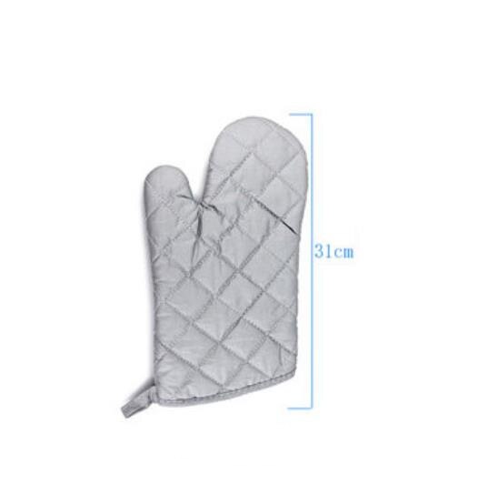 58cm Oven Gloves Long Oven Mitt Kitchen Glove BBQ Heat-resistant Cotton Cooking Barbecue Baking Tools Kitchen Accessories: 2pcs 31cm