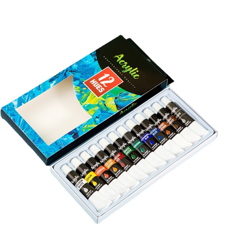 12 Kleuren 12Ml Acryl Verf Diy Aluminium Buis Art Verf Set Tekening Pigment Hand Geschilderde Muur Verf diy