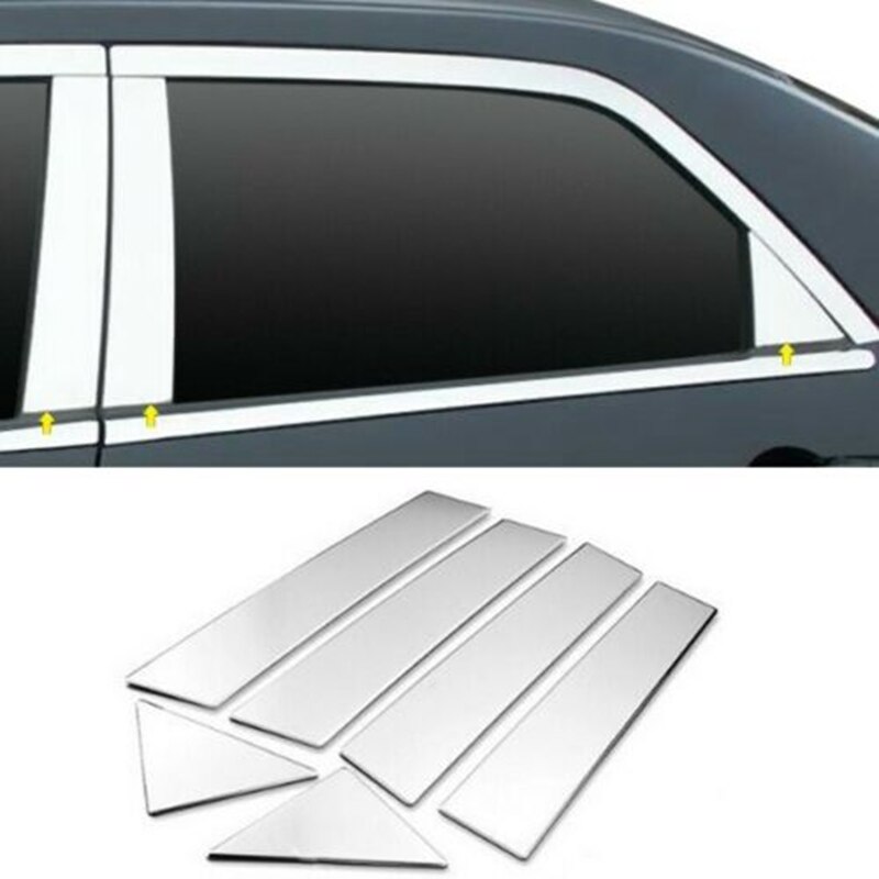6PCS Chrome Window Pillar Post Trim for Chrysler 300 300C 2005
