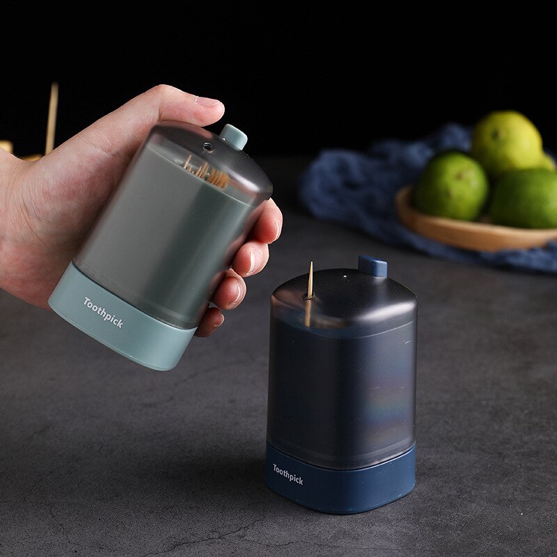 Automatic Pop-up Toothpick Storage Box Portable Pop-up Toothpick Holder Container for Restaurant Kitchen Toothpicks Dispenser