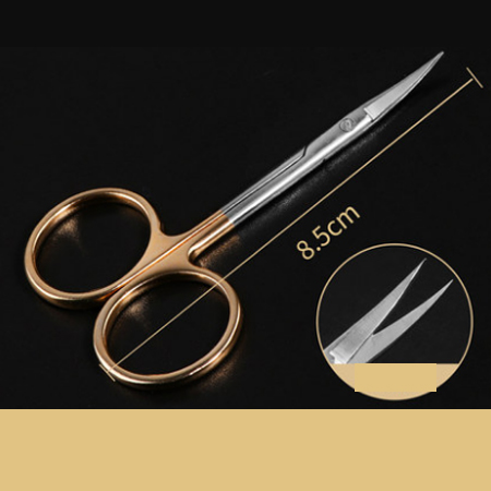 Double Eyelid Scissors with Gold Handle Microscopic Instruments 8.5cm Conjunctival Scissors Express Eye Tools Corneal Scissors: white