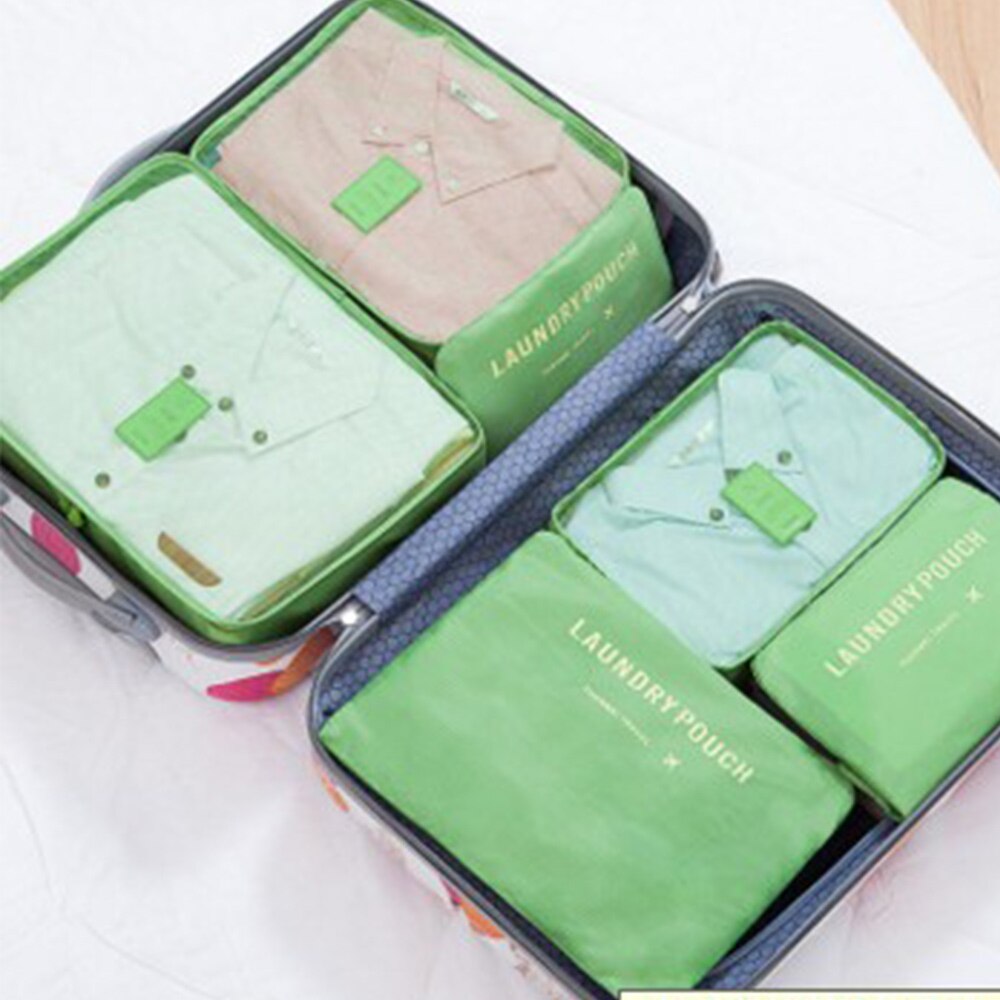 6pcs Travel Storage Bag Set for Clothes Tidy Organizer Wardrobe Suitcase Pouch Travel Organizer Bag Case Shoes Packing Cube Bag: D