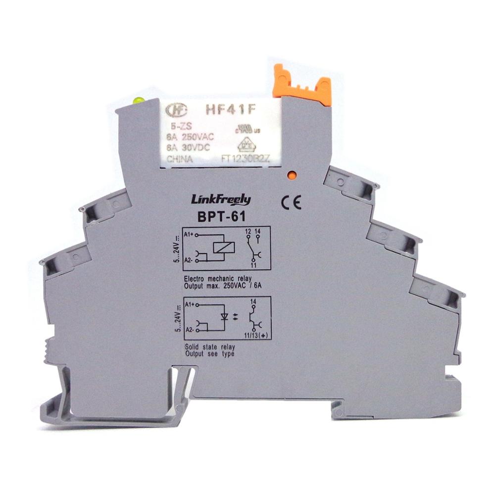 10 stk ark relé bpt -61 hf41f-24- zs  hf41f-12- zs  hf41f-5-zs 6a 1co hf41f 5v 12v 24v oblat relé og opprinnelig: Bpt -61 hf41f 5 vdc