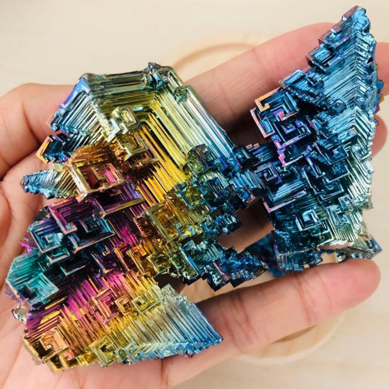 60g high pure Big Bismuth Crystals Bismuth Metal crystal Student science popularization specimen