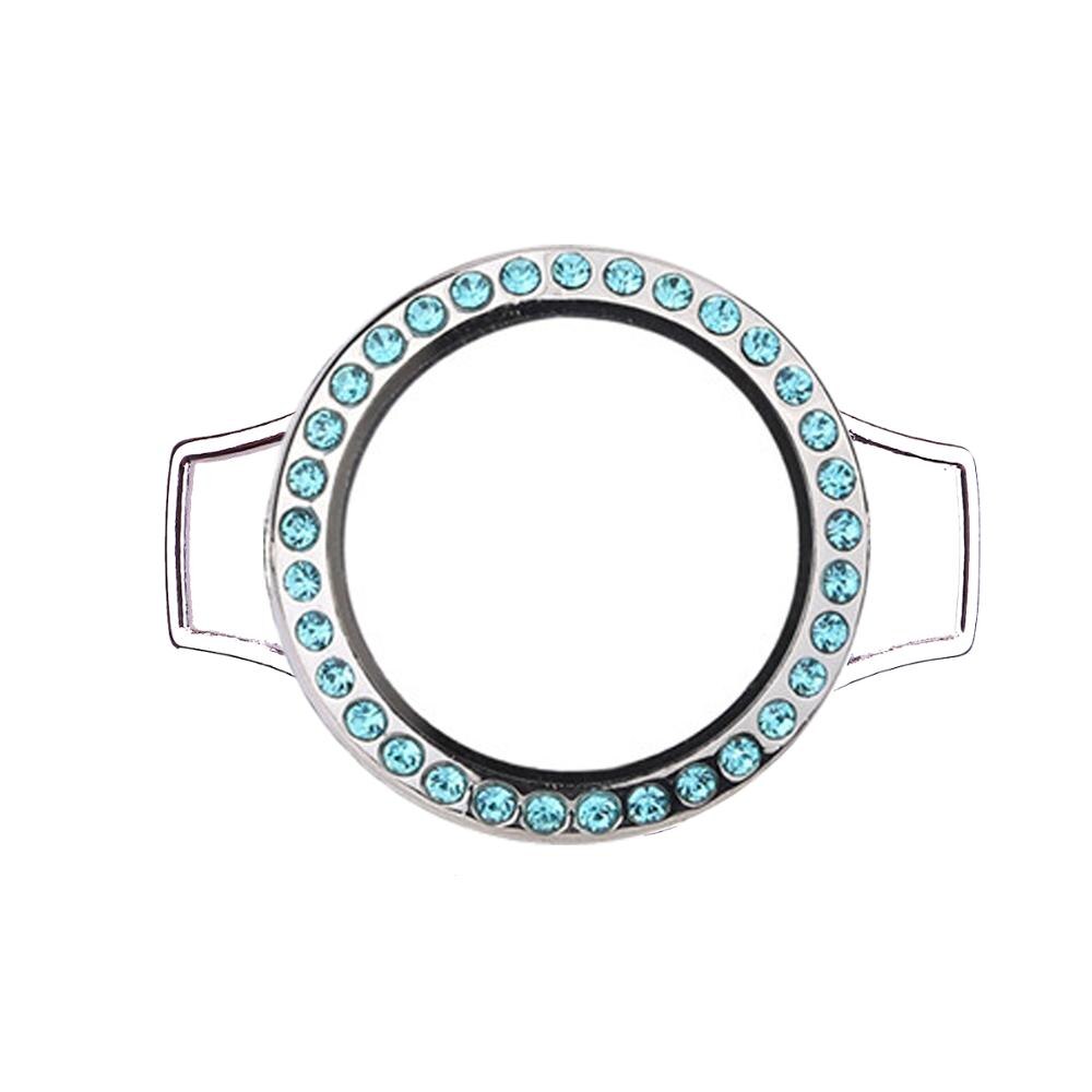 5 Stks/partij Drijvende Living Memory Glas 30Mm Medaillon Voor Pu Lederen Enkele Of Dubbele Wrap Armbanden Drijvende Charms Vrouwen sieraden: L102-light blue