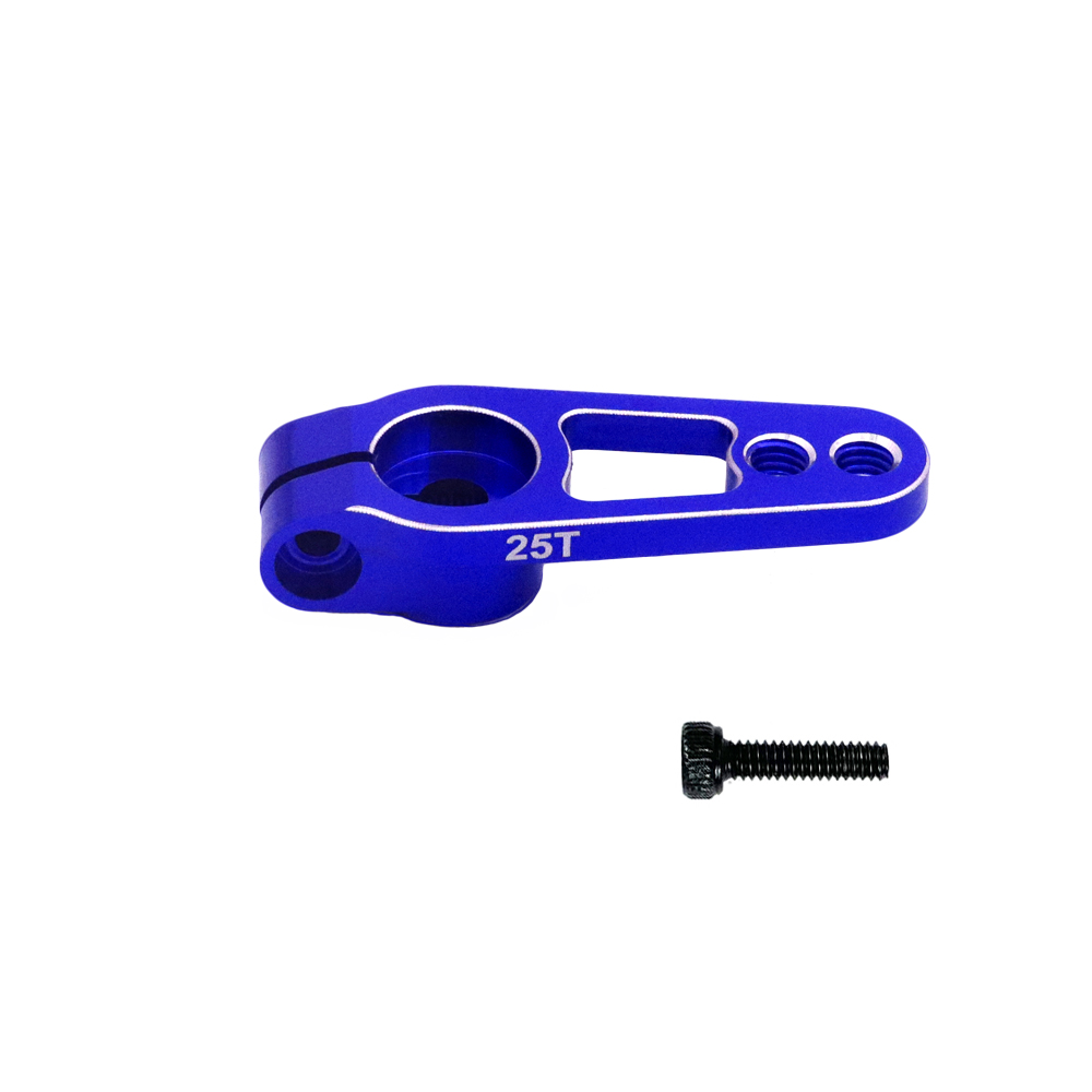 Brazo de bocina Servo de aluminio 25T, abrazadera de dirección M3 estriada de 25 dientes para motores Futaba Savox Power HD Sakura D4 RC MG995 MG946R MG996R: Azul
