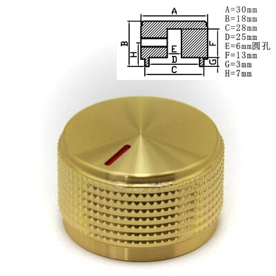 High-End 6Mm As Aluminium Rotary Elektronische Controle Potentiometer Knop Volumeknop 30*18Mm (dia X Hoogte)