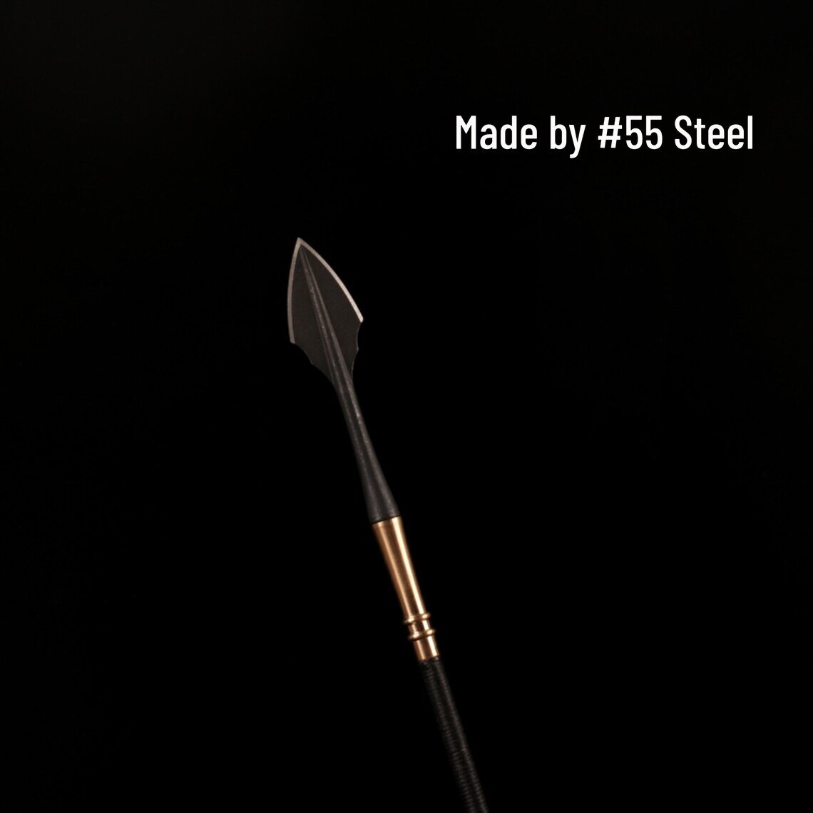 1/6 Scale Miniature Indian Holding Spear, Spartan Spear, #55 Steel Spearhead, Brass Handle with Tie rope