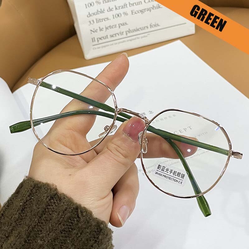 Transparent Computer Glasses Frame Women Men Anti Blue Light square Eyewear Blocking Glasses Optical Spectacle Clear Eyeglass: green