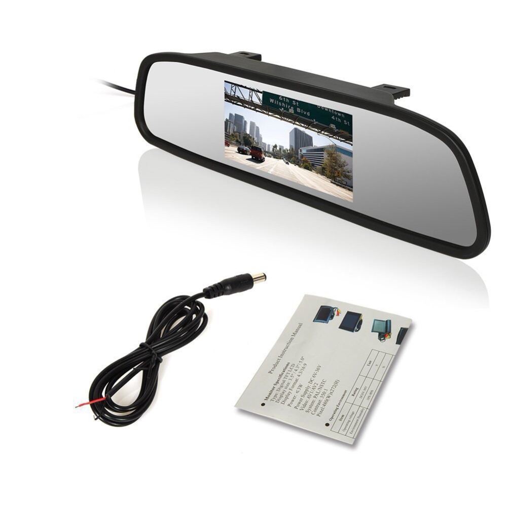 Hotsales Viecar Auto Achteruitkijkspiegel Monitor HD Video Auto Parking Monitor TFT Lcd-scherm 4.3 inch display Spiegel Monitor