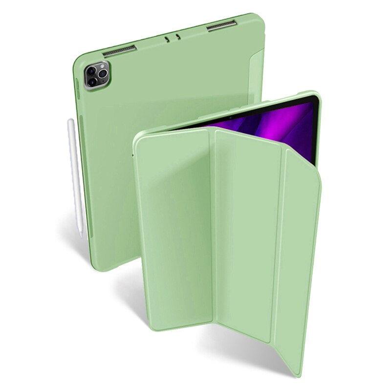 Yxayn hoesje voor ipad pro 11 ultraslank pu-leren smartcover zachte funda voor ipad pro 11 inch: Wit