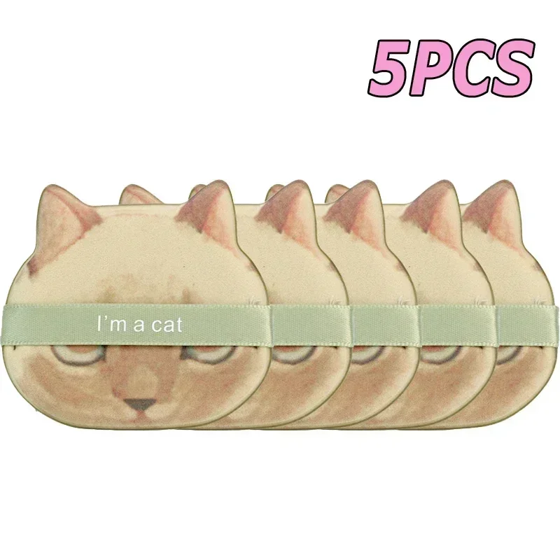 10 st söt katt sminkpuff foundation kosmetisk puff slät puder concealer skönhet torr och våt puderpuff med dubbel användning sminkverktyg: Övrig
