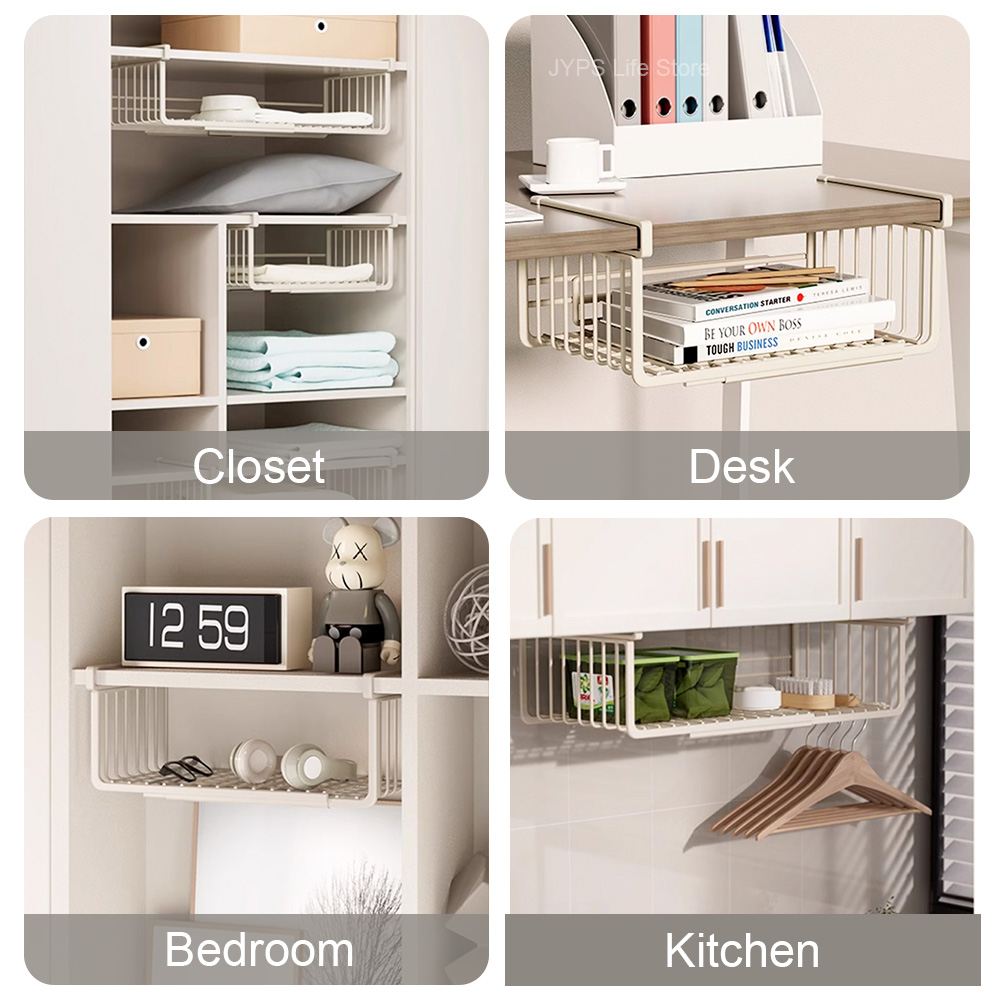 Estante de almacenamiento de cocina expandible, cesta de almacenamiento de armario multiusos, cesta colgante de Metal de gran capacidad, estante colgante retráctil