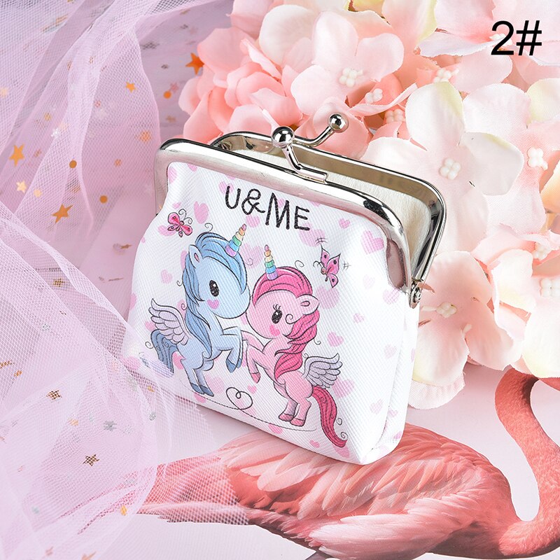 Frauen Cartoon Einhorn Flamingo Geldbörse Niedliche Kleine Tasche Kupplung Brieftasche Null Brieftasche Münze Tasche: 2