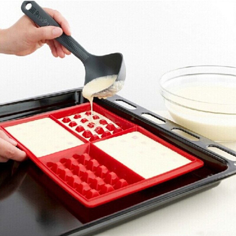 Diy Siliconen Wafel Mold Cake Chocolade Craft Candy Bakken Cookie Muffin Bakvormen Koken Gereedschap Wafel Maker Bakken Tray Mold