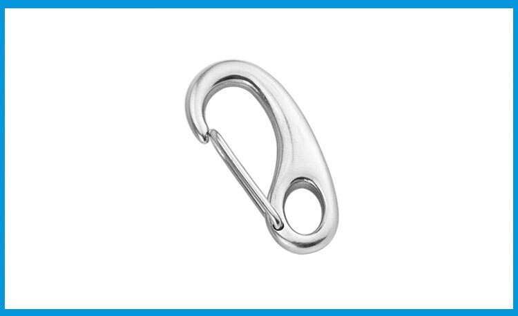 Boat Marine Stainless Steel Egg Shape Spring Snap Hook clips Quick Link Carabiner Buckle eye shackle Lobster Claw outdoor