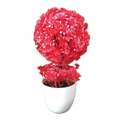 Kunstig blomst plante stor bold bonsai haven bryllupsfest desktop ornament: Rød