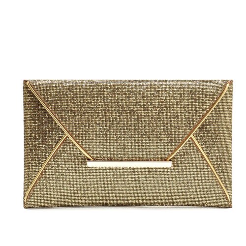 Kvinder damer brude fest aften fest kuvert pailletter clutch taske håndtaske: Guld